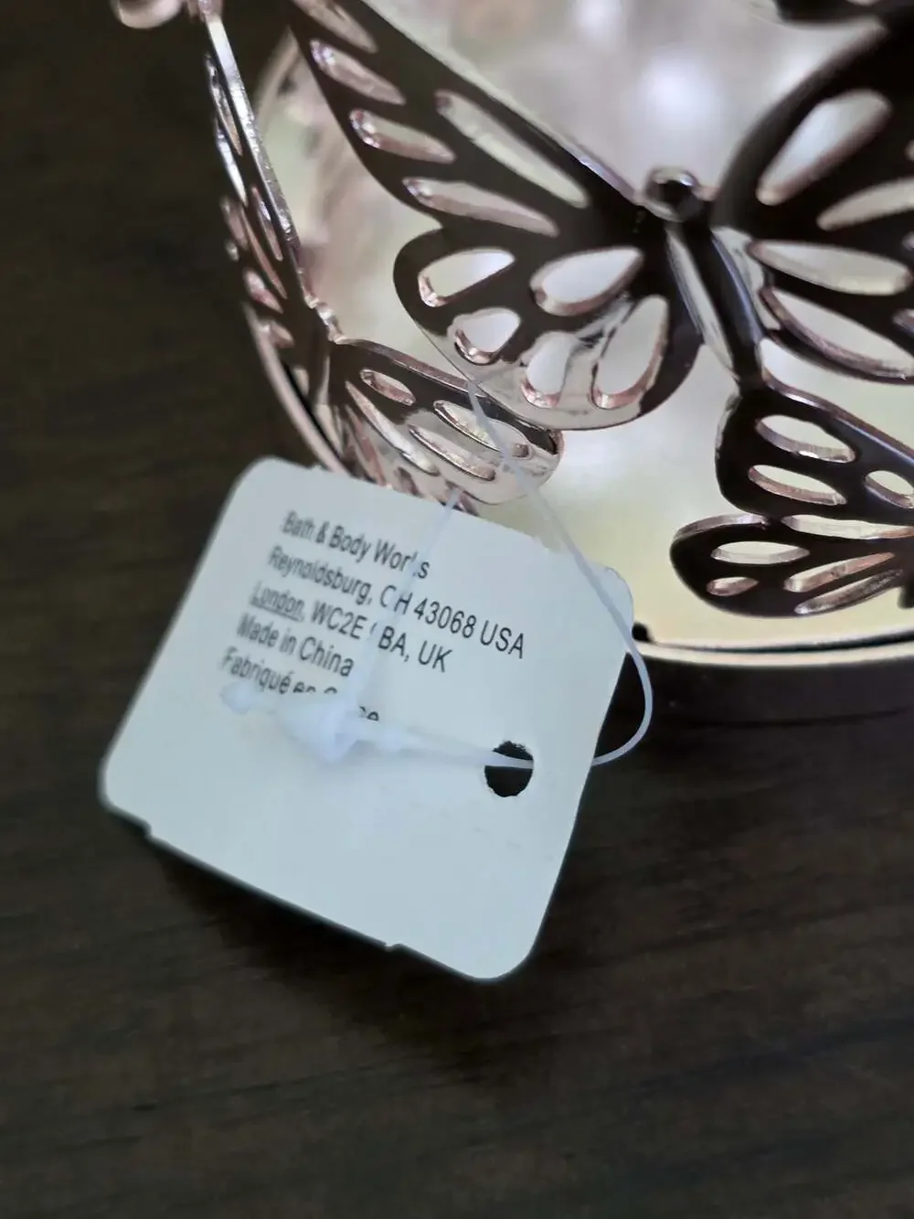 NWT Bath & Body Works Rose Gold Butterfly Holder Sleeve